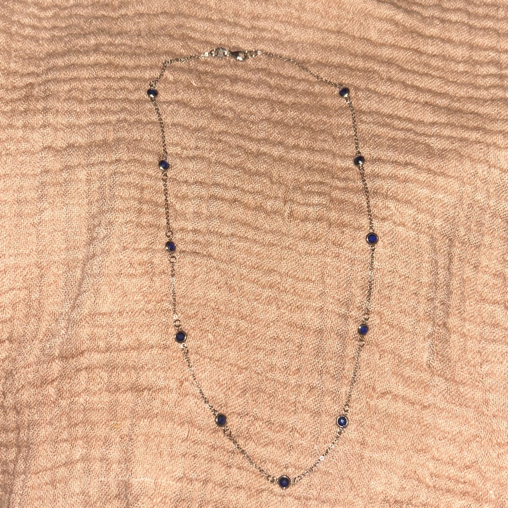 Haverhill 18k White Gold Necklace with Sapphires 🤍 - Picture 12 of 13